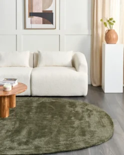 Gulvtæppe MITHA Olivengrøn 200 x 300 cm Viskose