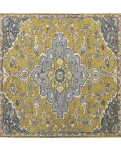 Gulvtæppe MUCUR Gul 200 x 200 cm Uld