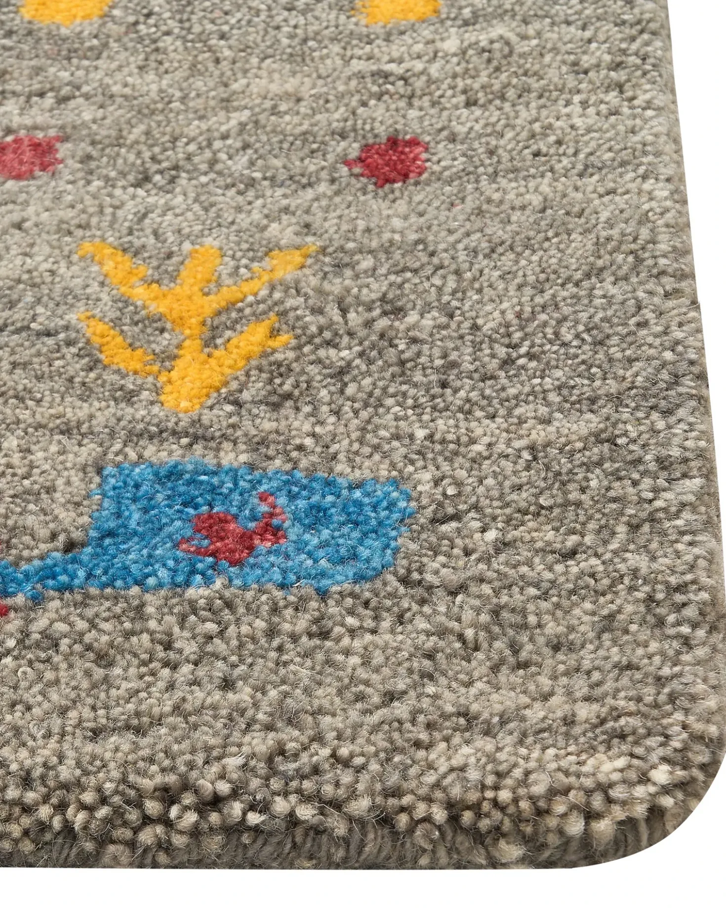 Gulvtæppe SEYMEN Grå 80 x 150 cm Uld Gabbeh
