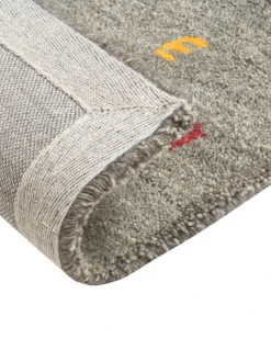 Gulvtæppe SEYMEN Grå 80 x 150 cm Uld Gabbeh