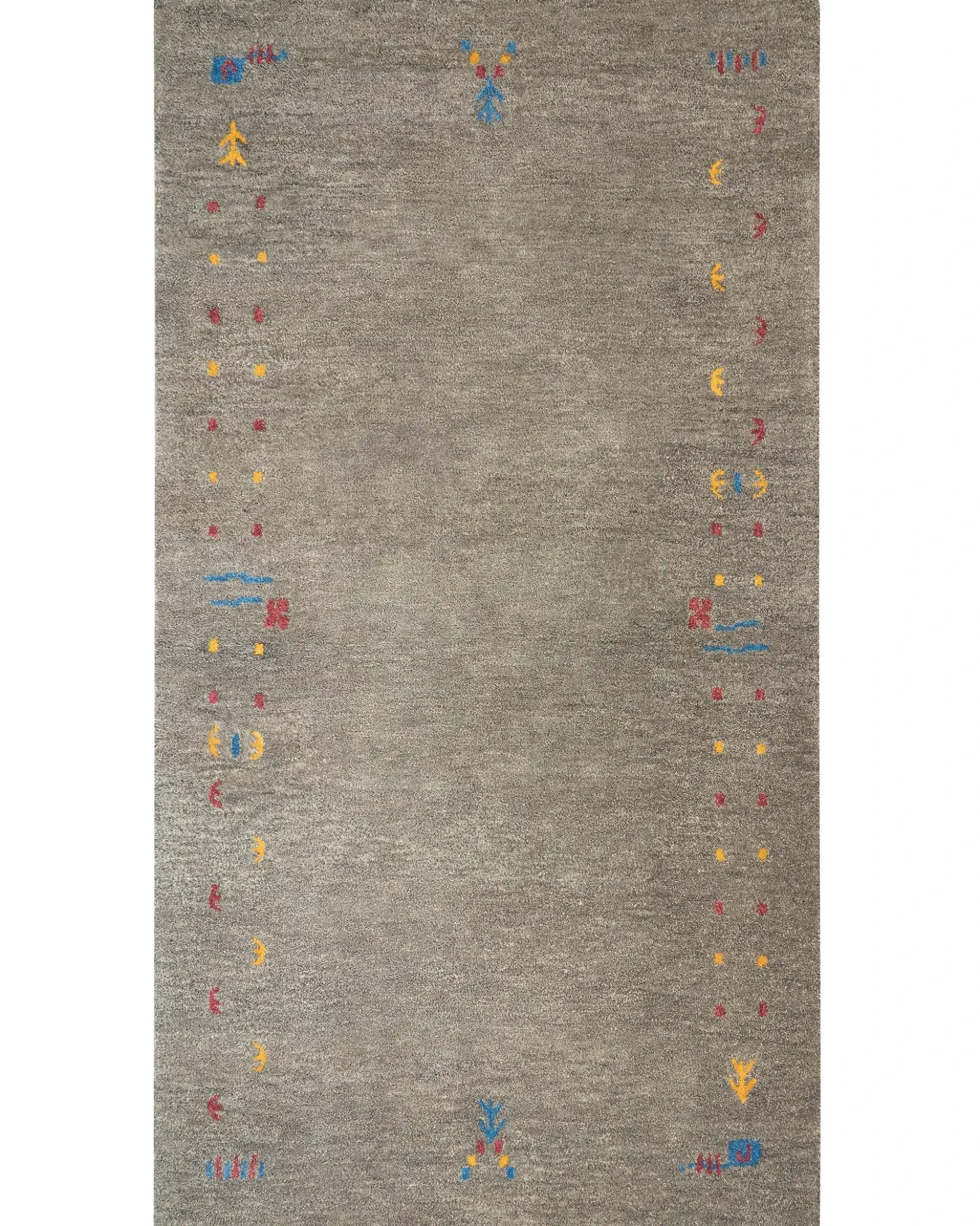 Gulvtæppe SEYMEN Grå 80 x 150 cm Uld Gabbeh