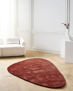 Gulvtæppe TANDO Mørkerød 160 x 230 cm Viskose