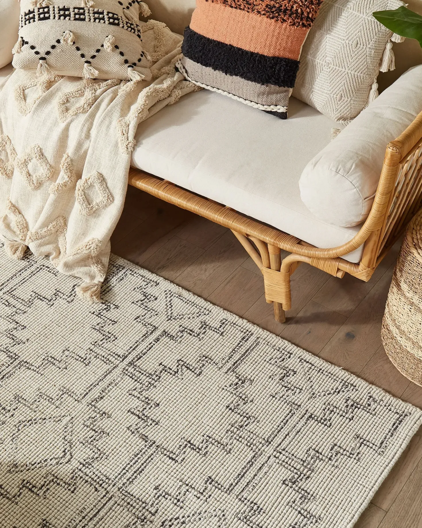 Gulvtæppe URLA Beige 140 x 200 cm Uld