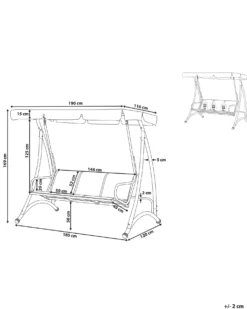 Gyngesofa BOGART Metal Sort
