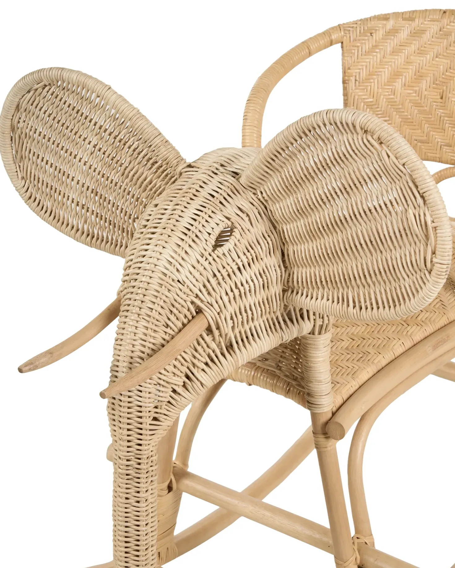 Gyngestol til børn Elefant AMPOLLINO Rattan Naturlig