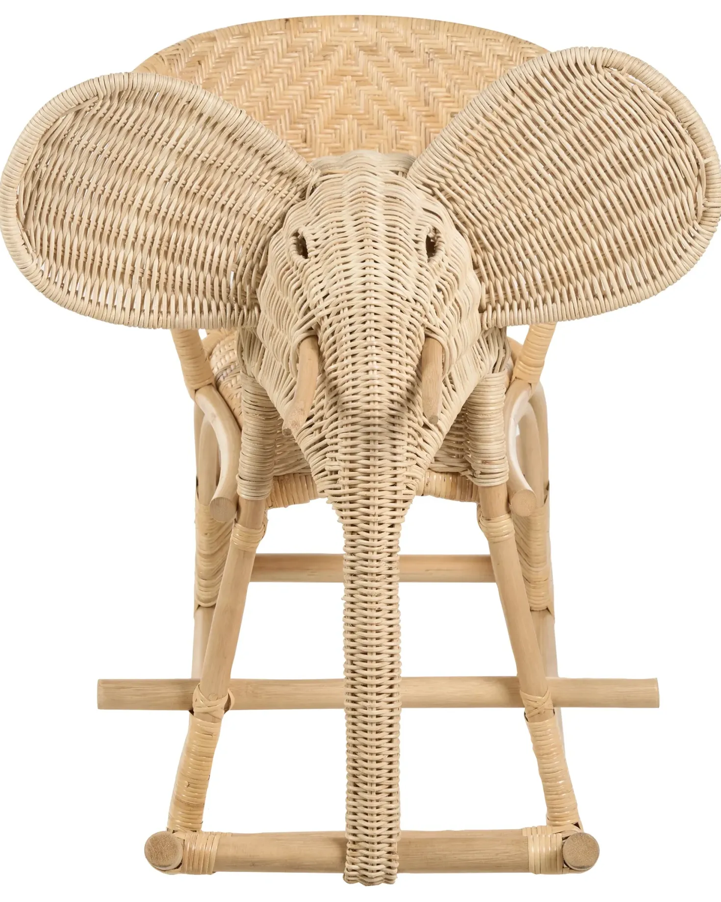 Gyngestol til børn Elefant AMPOLLINO Rattan Naturlig