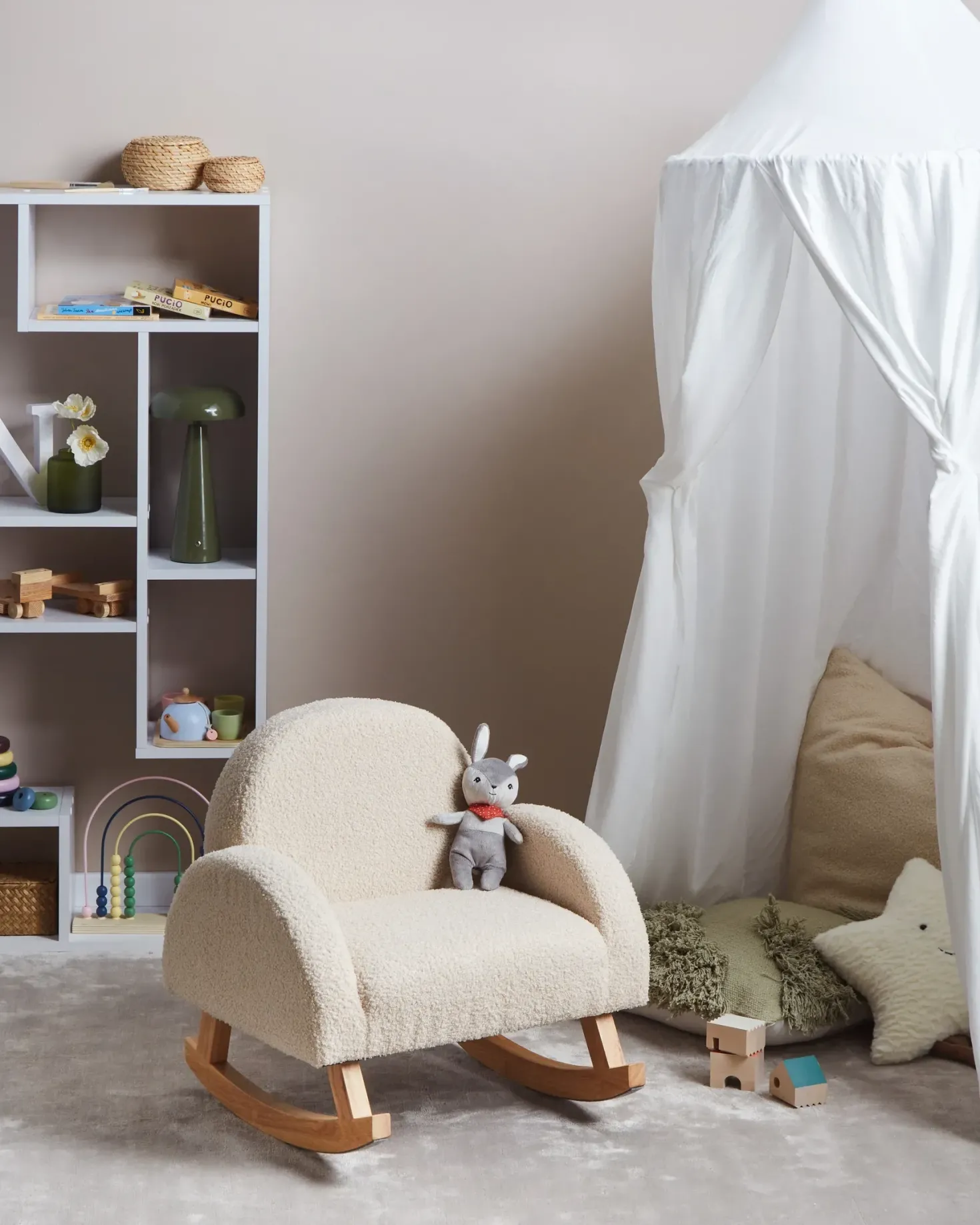 Gyngestol til børn HUG Boucle Lys Beige