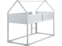 Halvhøj seng Hus Fyretræ DIENNE 90 x 200 cm Grå