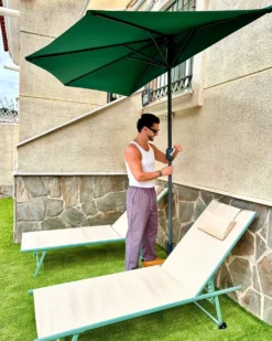 Halvrund parasol 270 cm GALATI Grøn