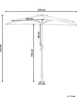 Halvrund parasol 270 cm GALATI Grøn