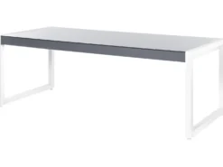 Havebord BACOLI 210 cm 90 cm Glas Cremehvid
