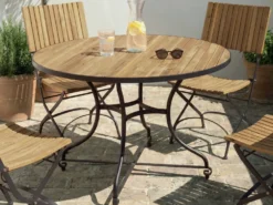 Havebord LASCARI 120 cm 120 cm Akacietræ Lysebrun