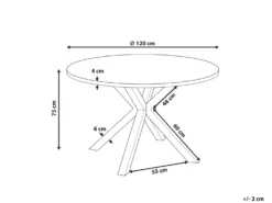 Havebord MALETTO 120 cm 120 cm Glas Brungrå