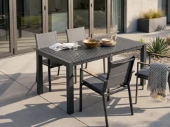 Havebord med udtræk ARDESIO 160/220 cm 90 cm Metal Mørkegrå
