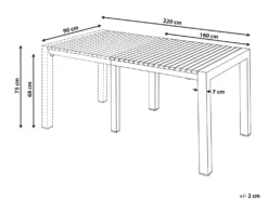 Havebord med udtræk ARDESIO 160/220 cm 90 cm Metal Sand Beige