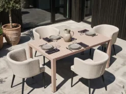 Havebord med udtræk ARDESIO 160/220 cm 90 cm Metal Sand Beige