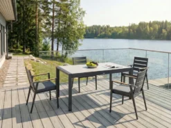 Havebord med udtræk BINASCO 160/220 cm 90 cm Beige