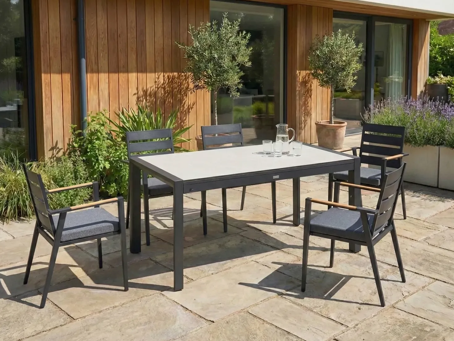 Havebord med udtræk BINASCO 160/220 cm 90 cm Beige