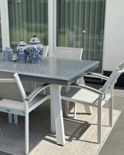 Havebord med udtræk PERETA 175/255 cm 100 cm Metal Lysegrå