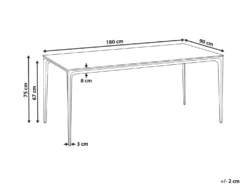 Havebord SOVARETO 180 cm 90 cm Marmor effekt Sort marmor