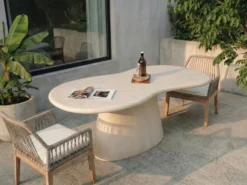 Havebord SPOLETO 200 cm 110 cm Beige