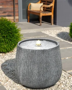 Havefontæne LED CASCATA Grå