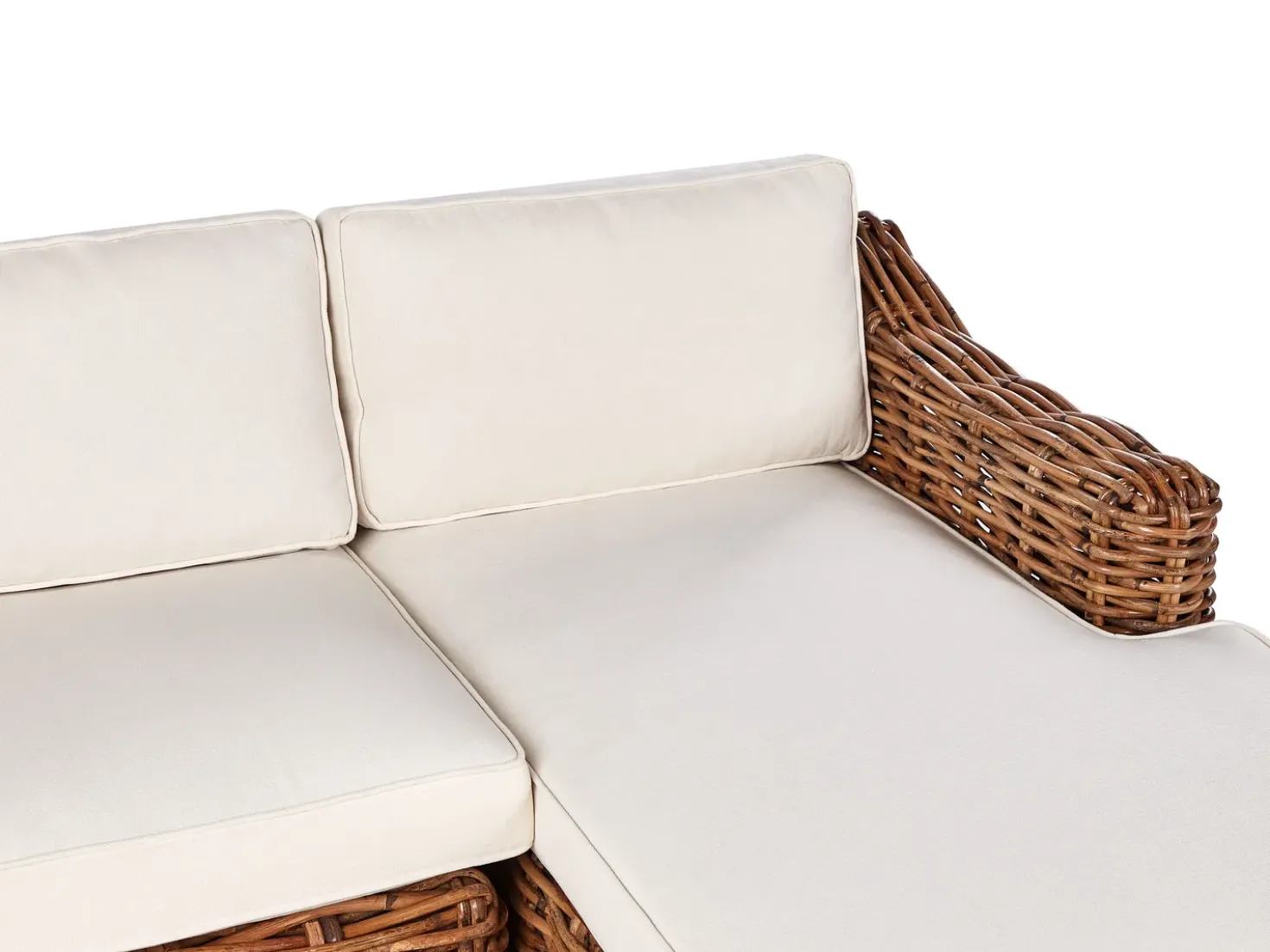 Have-hjørnesofa 3 personers BRIATICO Venstrevendt Rattan Naturlig