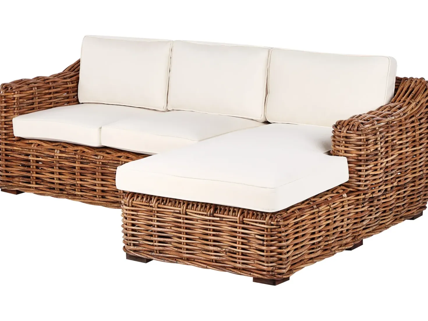 Have-hjørnesofa 3 personers BRIATICO Venstrevendt Rattan Naturlig