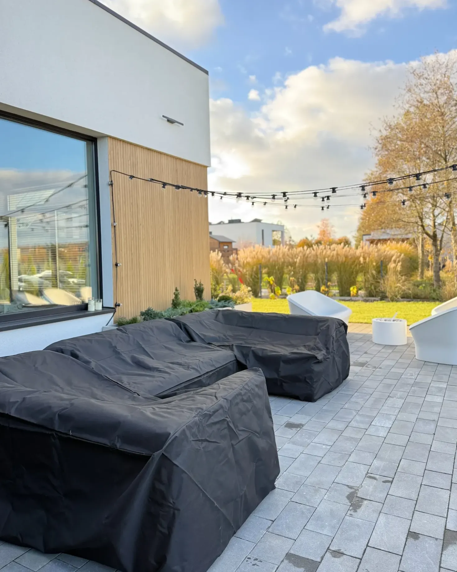 Havemøbelovertræk CHUVA 185 cm 105 cm 75 cm Sort