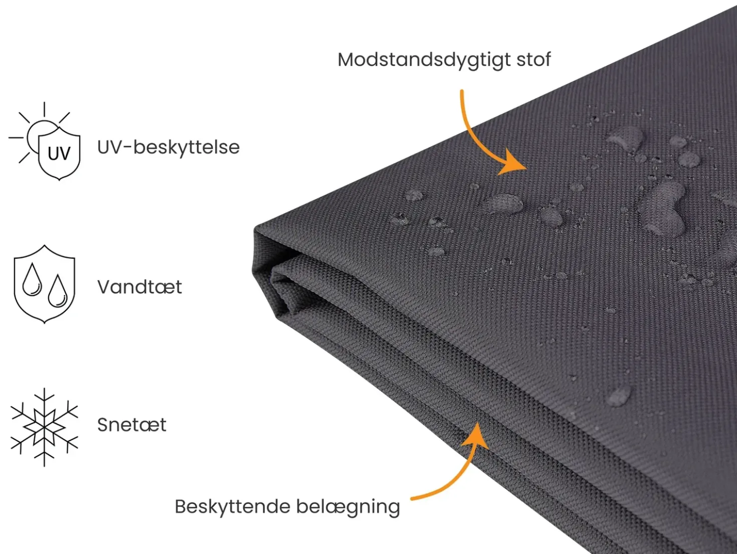 Havemøbelovertræk CHUVA 185 cm 105 cm 75 cm Sort