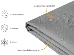 Havemøbelovertræk CHUVA 140 cm 135 cm 80 cm Grå
