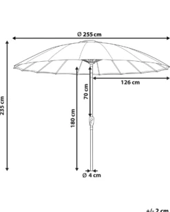 Haveparasol 255 cm BAIA Mørkerød