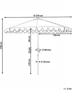 Haveparasol 270 cm ISOLOTTO Grå