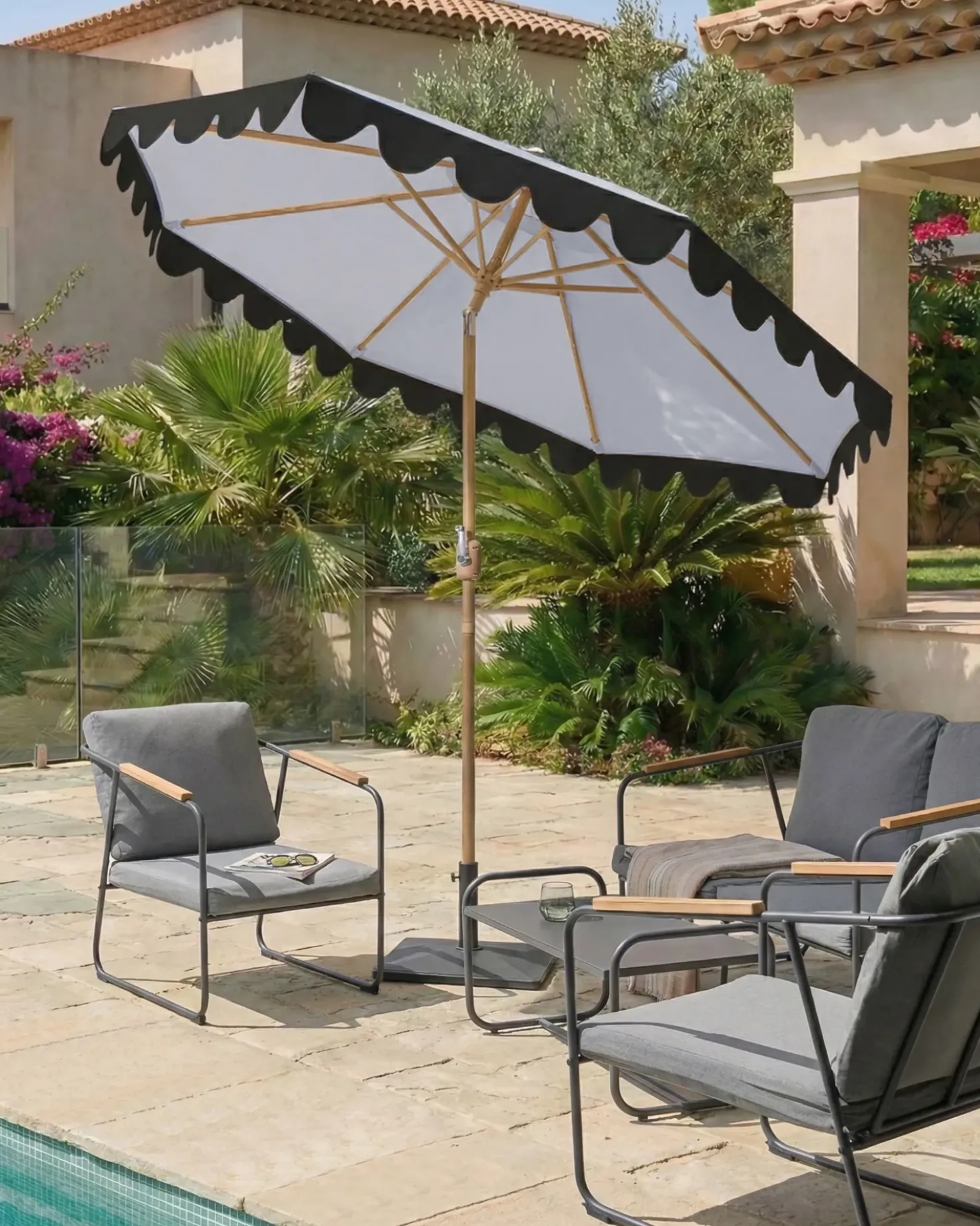 Haveparasol 270 cm ISOLOTTO Grå