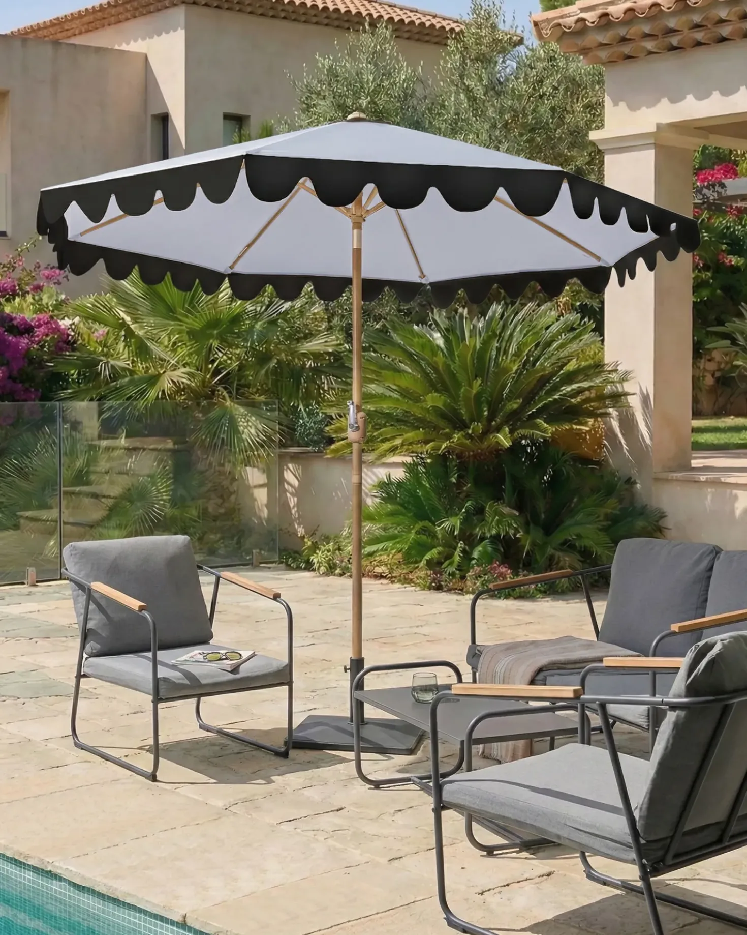 Haveparasol 270 cm ISOLOTTO Grå