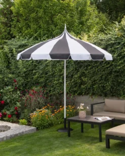 Haveparasol 245 cm MINOA Sort/hvid