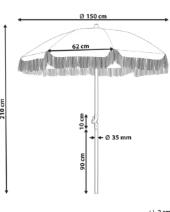 Haveparasol 150 cm MONDELLO Gul