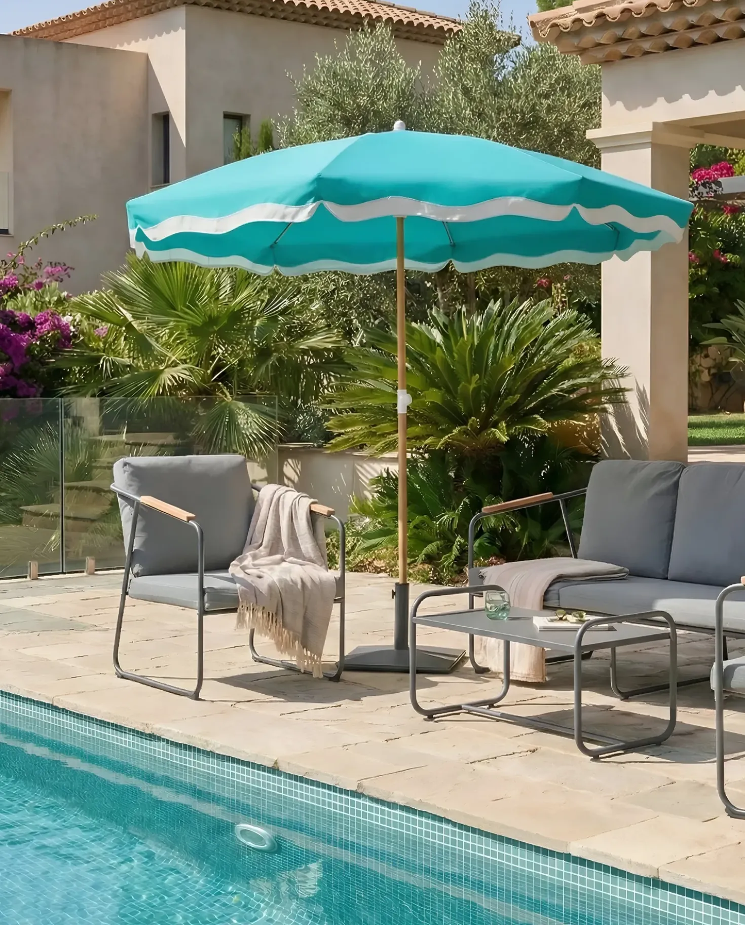 Haveparasol 232 cm SESTRIERE Turkis