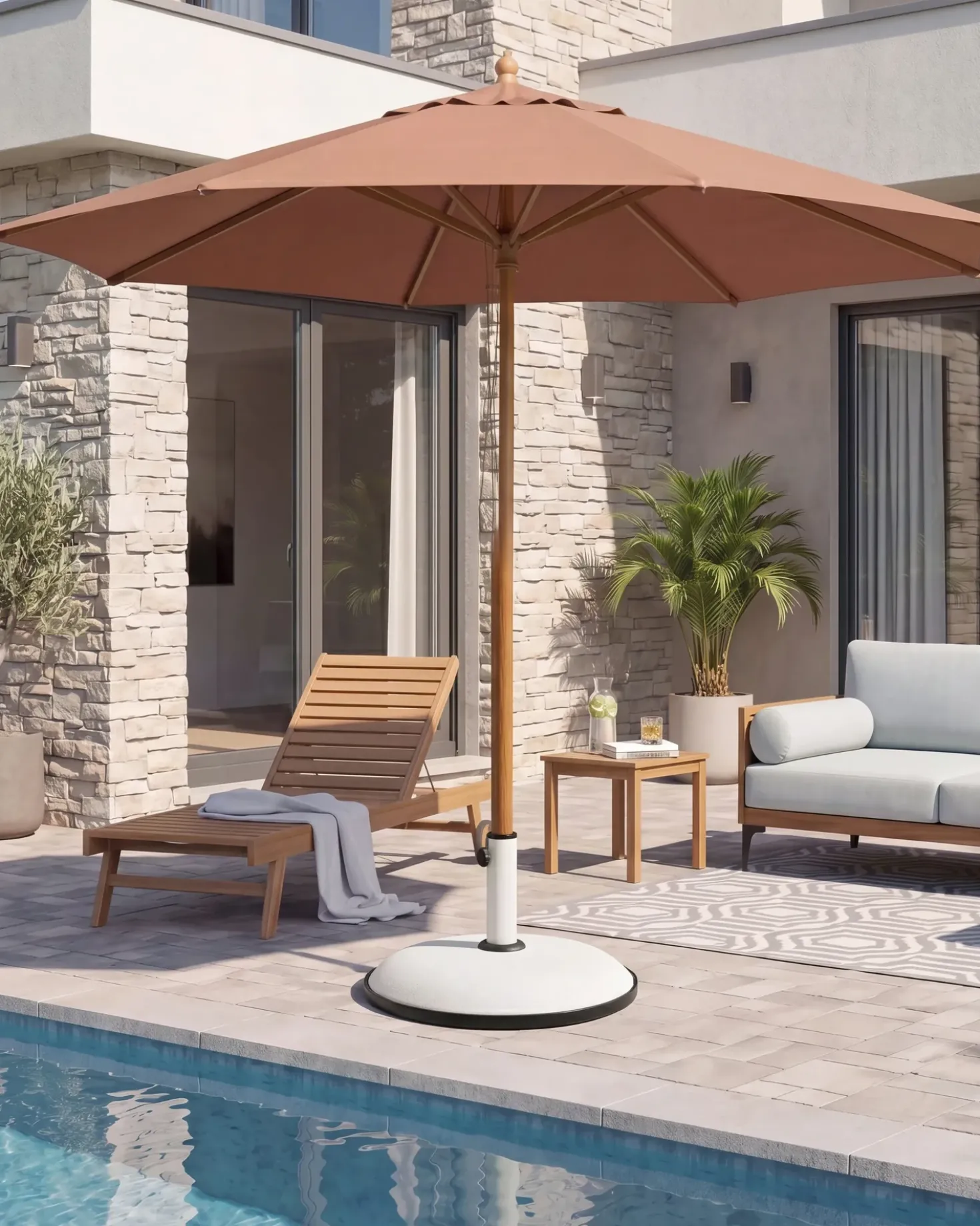 Haveparasol 270 cm TOSCANA Brun