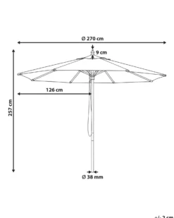 Haveparasol 270 cm TOSCANA Brun