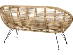 Havesofa 2 personers MARATEA Rattan Naturlig