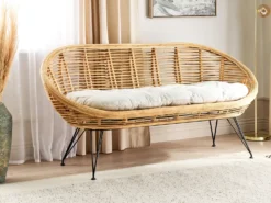 Havesofa 2 personers MARATEA Rattan Naturlig