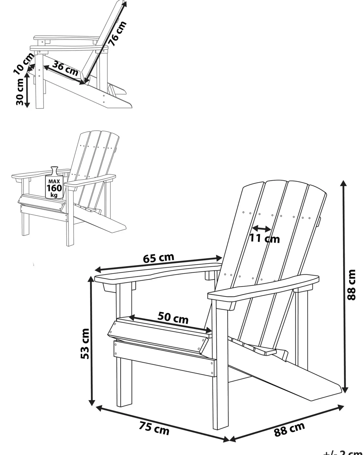 Havestol ADIRONDACK Lysegrøn