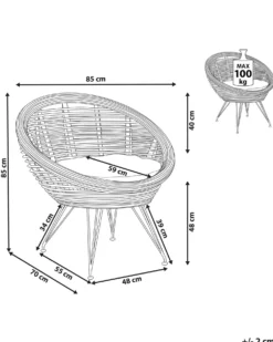 Havestol MARATEA Rattan Naturlig