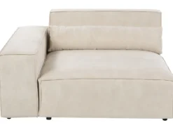 HELLNAR 3 personers Modulsofa Lys Beige Velour med fodskammel