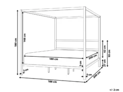 Himmelseng Metal LESTARDS 180 x 200 cm Hvid