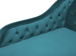 Højrevendt chaiselong NIMES Velour Blågrøn