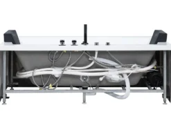Hjørne-boblebad med LED GALLEY 170 x 75 cm Hvid