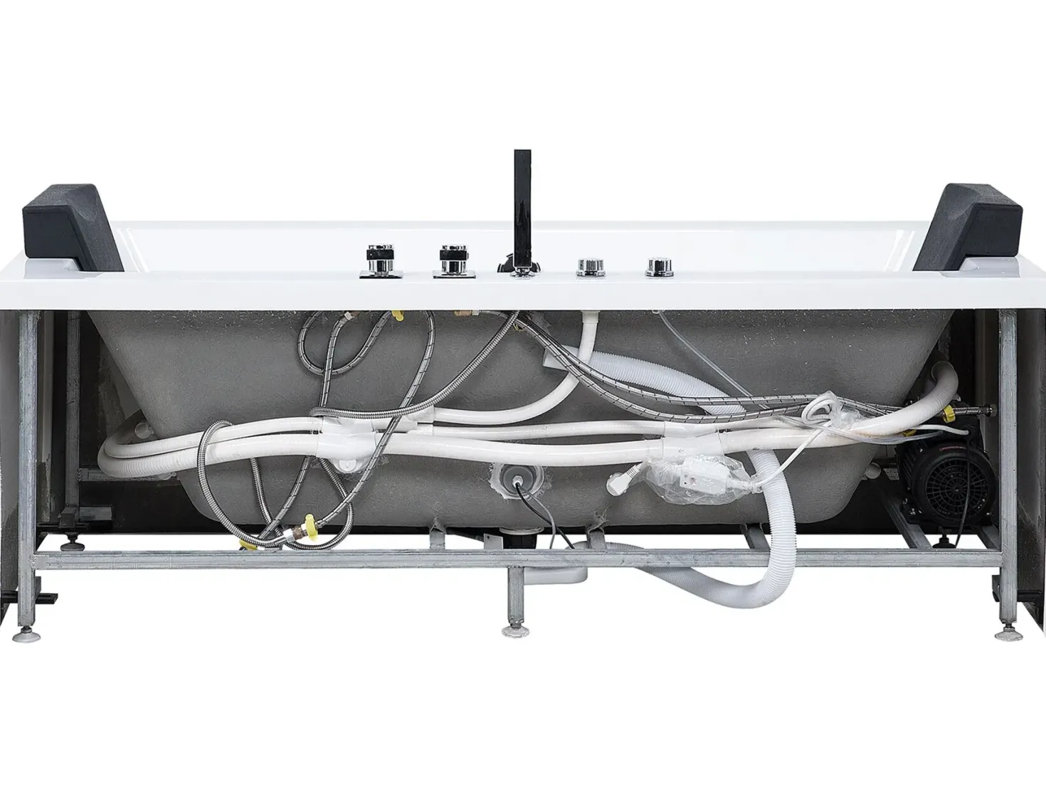 Hjørne-boblebad med LED GALLEY 170 x 75 cm Hvid