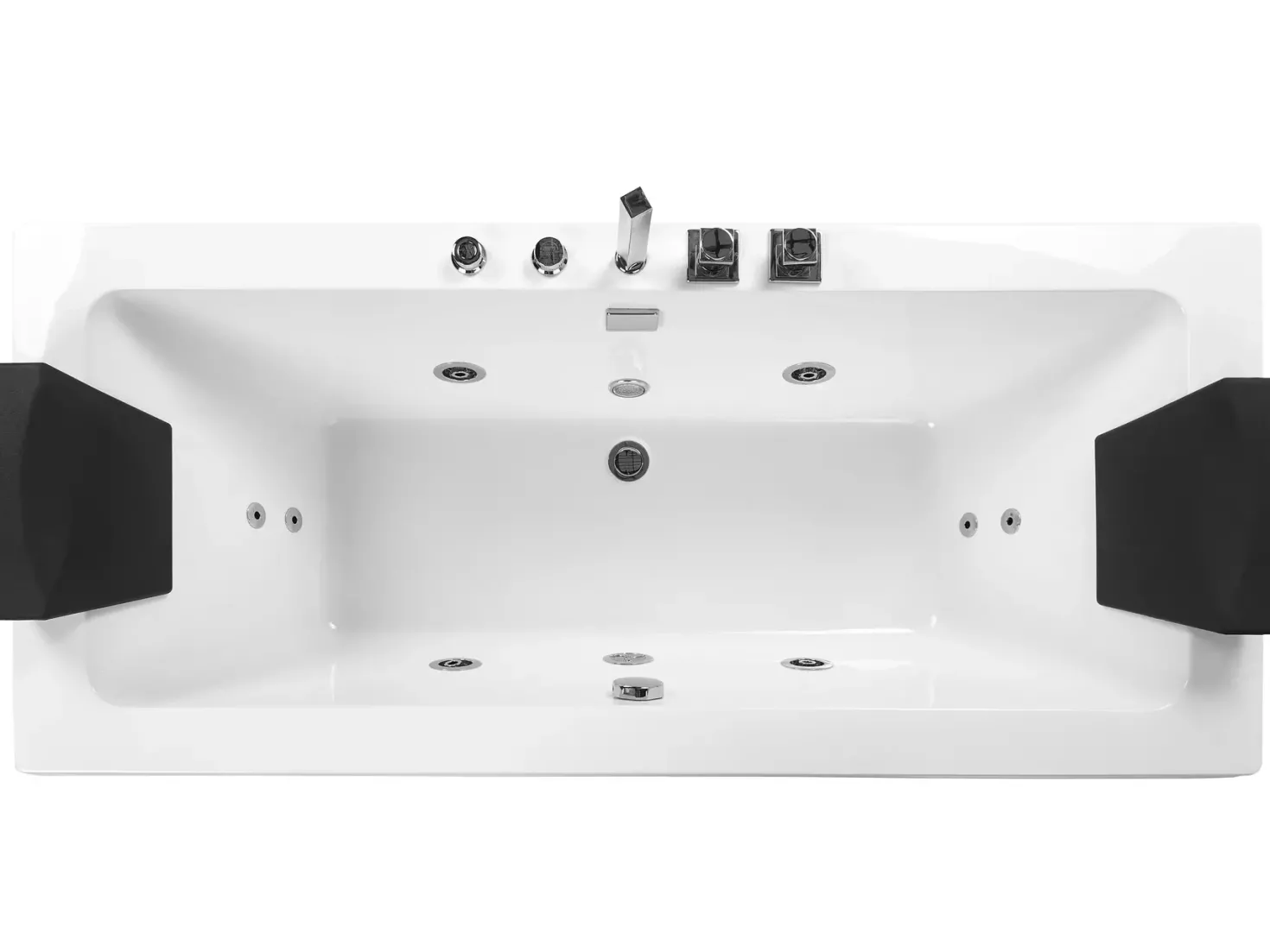 Hjørne-boblebad med LED GALLEY 170 x 75 cm Hvid